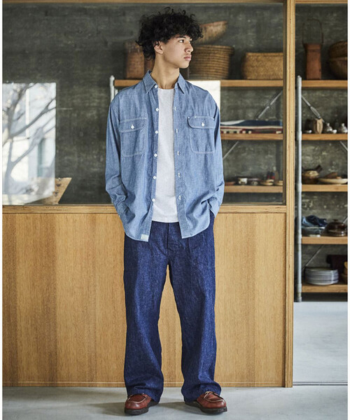 orSlow(オアスロウ)の「orSlow | シャンブレー フラップポケットワークシャツ MEN(シャツ/ブラウス・メンズ・ブルー系その他・4/5/3)」の18枚目の写真