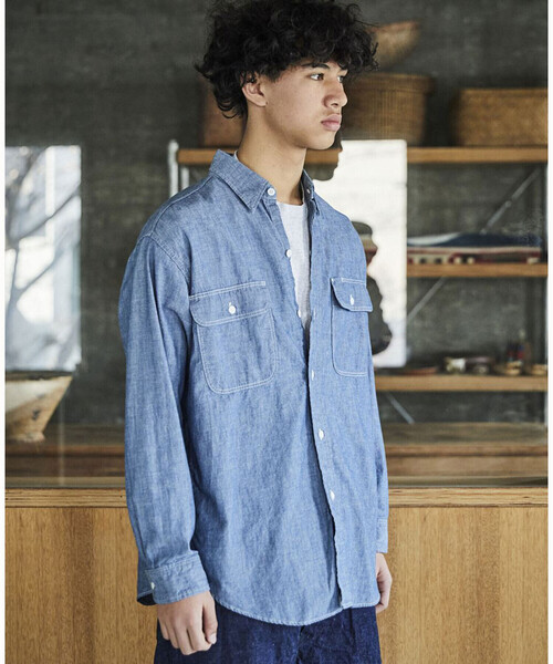 orSlow(オアスロウ)の「orSlow | シャンブレー フラップポケットワークシャツ MEN(シャツ/ブラウス・メンズ・ブルー系その他・4/5/3)」の19枚目の写真