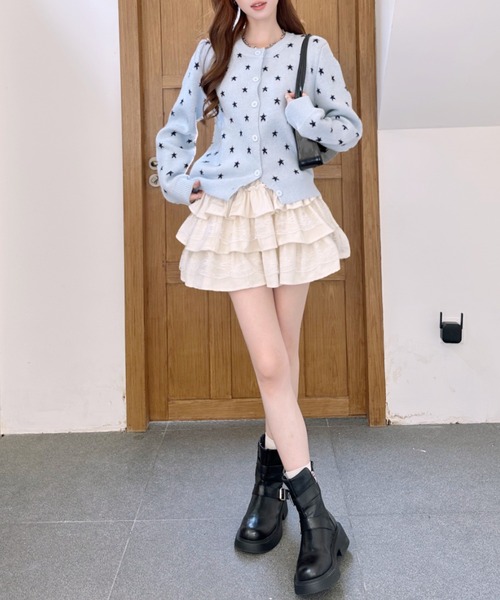 Ada.（エイダ）の「星柄 フロントボタン ニット カーディガン（カーディガン/ボレロ・レディース・ブルー/グレー/ブラック・FREE）」の11枚目の写真