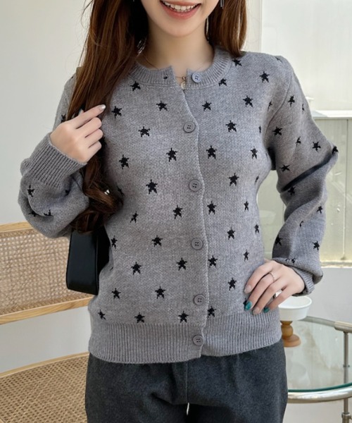 Ada.（エイダ）の「星柄 フロントボタン ニット カーディガン（カーディガン/ボレロ・レディース・ブルー/グレー/ブラック・FREE）」の13枚目の写真
