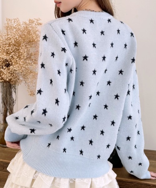 Ada.（エイダ）の「星柄 フロントボタン ニット カーディガン（カーディガン/ボレロ・レディース・ブルー/グレー/ブラック・FREE）」の10枚目の写真