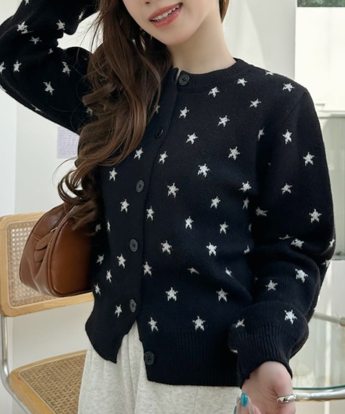 Ada.（エイダ）の「星柄 フロントボタン ニット カーディガン（カーディガン/ボレロ・レディース・ブルー/グレー/ブラック・FREE）」の17枚目の写真
