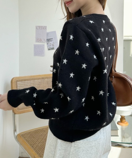 Ada.（エイダ）の「星柄 フロントボタン ニット カーディガン（カーディガン/ボレロ・レディース・ブルー/グレー/ブラック・FREE）」の18枚目の写真