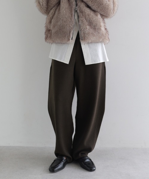 andme(アンドミー)の「ニットカーブパンツ(その他パンツ・レディース・ブラック/チャコールグレー/ブラウン/オフホワイト・L/M)」の11枚目の写真