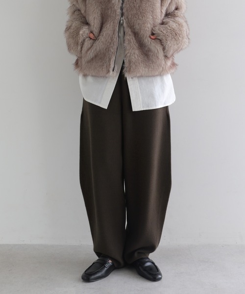 andme(アンドミー)の「ニットカーブパンツ(その他パンツ・レディース・ブラック/チャコールグレー/ブラウン/オフホワイト・L/M)」の12枚目の写真