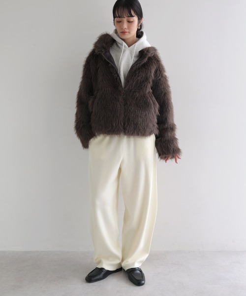 andme(アンドミー)の「ニットカーブパンツ(その他パンツ・レディース・ブラック/チャコールグレー/ブラウン/オフホワイト・L/M)」の7枚目の写真