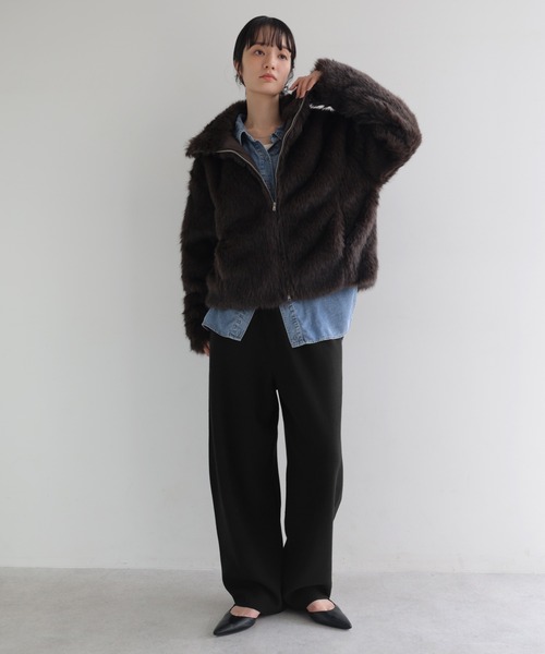 andme(アンドミー)の「ニットカーブパンツ(その他パンツ・レディース・ブラック/チャコールグレー/ブラウン/オフホワイト・L/M)」の15枚目の写真