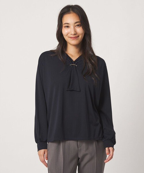 A DAY IN THE LIFE UNITED ARROWS（アデイインザライフユナイテッドアローズ）の「スムース ボウタイカットソー ＜A DAY IN THE LIFE＞（Tシャツ/カットソー・レディース・ライトブルー/オフホワイト/ネイビー・FREE）」の3枚目の写真