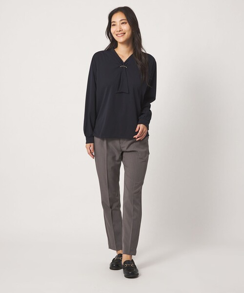 A DAY IN THE LIFE UNITED ARROWS（アデイインザライフユナイテッドアローズ）の「スムース ボウタイカットソー ＜A DAY IN THE LIFE＞（Tシャツ/カットソー・レディース・ライトブルー/オフホワイト/ネイビー・FREE）」の5枚目の写真