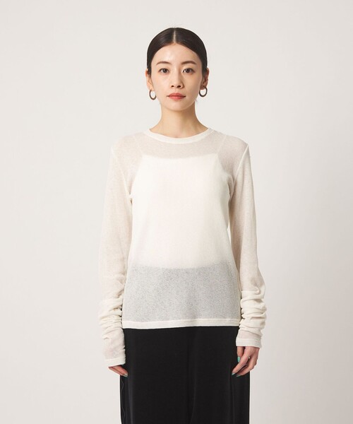 CITEN(シテン)の「<CITEN>シャーリングシアーワッフルトップ(Tシャツ/カットソー・レディース・オフホワイト/ブラック・FREE)」の7枚目の写真