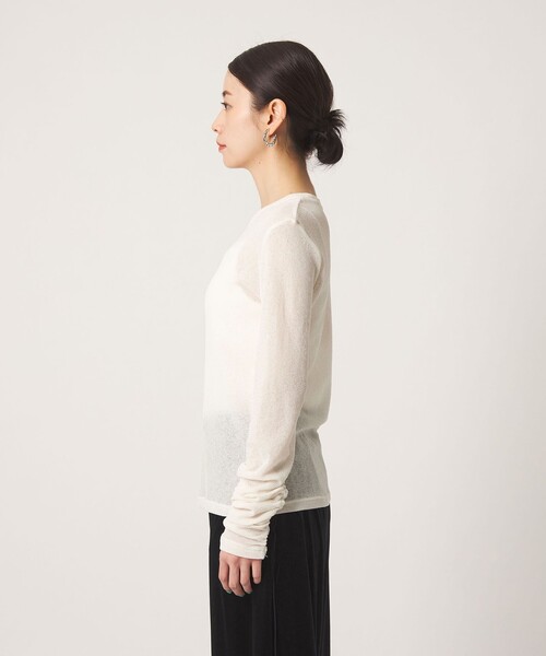 CITEN(シテン)の「<CITEN>シャーリングシアーワッフルトップ(Tシャツ/カットソー・レディース・オフホワイト/ブラック・FREE)」の8枚目の写真