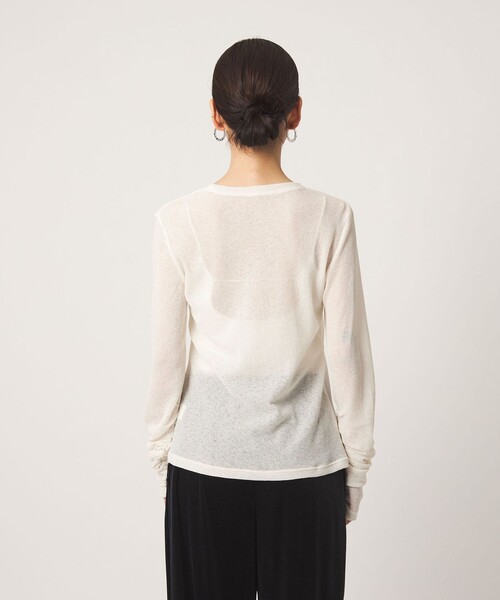 CITEN(シテン)の「<CITEN>シャーリングシアーワッフルトップ(Tシャツ/カットソー・レディース・オフホワイト/ブラック・FREE)」の9枚目の写真