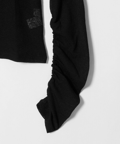 CITEN(シテン)の「<CITEN>シャーリングシアーワッフルトップ(Tシャツ/カットソー・レディース・オフホワイト/ブラック・FREE)」の13枚目の写真