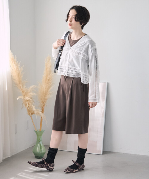 FREAK'S STORE（フリークスストア）の「レースセーラーブラウス/セーラーカラーブラウス（シャツ/ブラウス・レディース・オフホワイト/ブラック・ﾌﾘ-）」の4枚目の写真