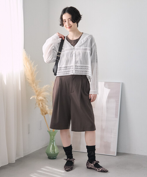 FREAK'S STORE（フリークスストア）の「レースセーラーブラウス/セーラーカラーブラウス（シャツ/ブラウス・レディース・オフホワイト/ブラック・ﾌﾘ-）」の7枚目の写真