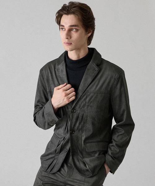 CLEL(クレイル)の「【CLEL】Double Tech Fade Jacket / ダブルテックフェード ジャケット【セットアップ対応】(テーラードジャケット・メンズ・チャコールグレー/ブラウン/ブラック・XS/M/S/L)」の2枚目の写真