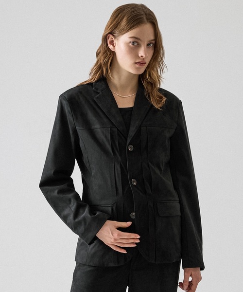 CLEL(クレイル)の「【CLEL】Double Tech Fade Jacket / ダブルテックフェード ジャケット【セットアップ対応】(テーラードジャケット・メンズ・チャコールグレー/ブラウン/ブラック・XS/M/S/L)」の21枚目の写真