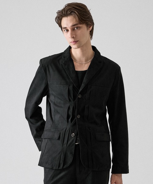 CLEL(クレイル)の「【CLEL】Double Tech Fade Jacket / ダブルテックフェード ジャケット【セットアップ対応】(テーラードジャケット・メンズ・チャコールグレー/ブラウン/ブラック・XS/M/S/L)」の17枚目の写真