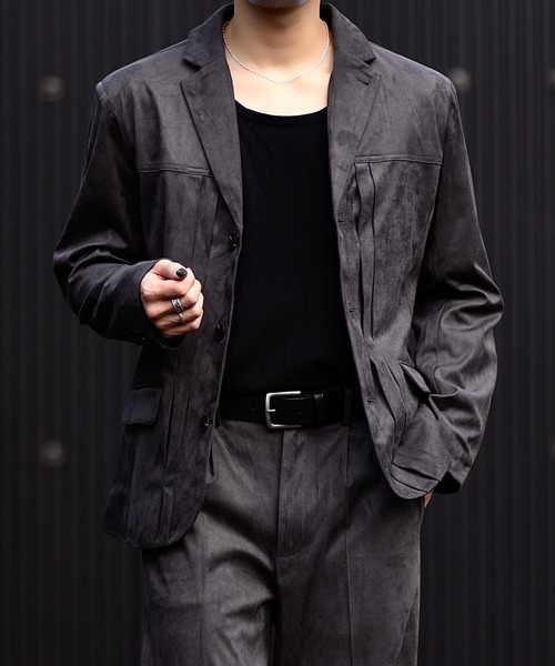 CLEL(クレイル)の「【CLEL】Double Tech Fade Jacket / ダブルテックフェード ジャケット【セットアップ対応】(テーラードジャケット・メンズ・チャコールグレー/ブラウン/ブラック・XS/M/S/L)」の6枚目の写真