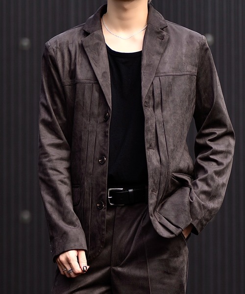 CLEL(クレイル)の「【CLEL】Double Tech Fade Jacket / ダブルテックフェード ジャケット【セットアップ対応】(テーラードジャケット・メンズ・チャコールグレー/ブラウン/ブラック・XS/M/S/L)」の4枚目の写真