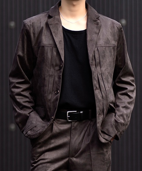 CLEL(クレイル)の「【CLEL】Double Tech Fade Jacket / ダブルテックフェード ジャケット【セットアップ対応】(テーラードジャケット・メンズ・チャコールグレー/ブラウン/ブラック・XS/M/S/L)」の5枚目の写真