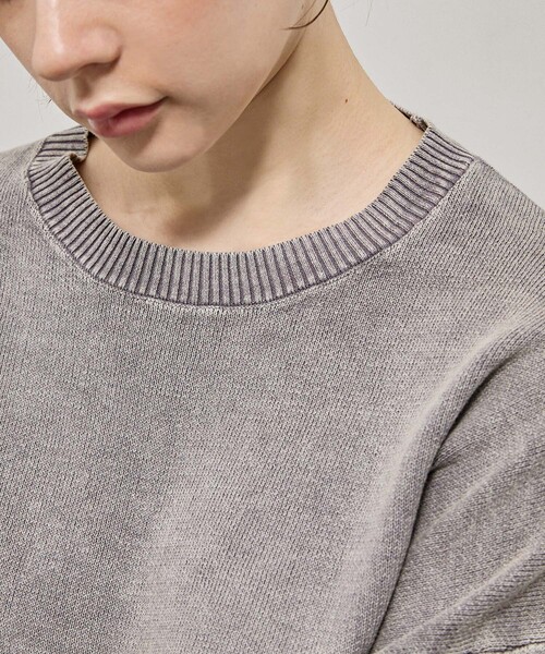 Alfred Alex(アルフレッドアレックス)の「【Alfred Alex】Sweat-Like Vintage Washed Knit / ヴィンテージ加工 スノーウォッシュ スウェットライクニット(ニット/セーター・メンズ・ブラック/ダークネイビー/グレー/プラム・M/L)」の15枚目の写真