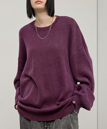 【Alfred Alex】Sweat-Like Vintage Washed Knit / ヴィンテージ加工 スノーウォッシュ スウェットライクニット