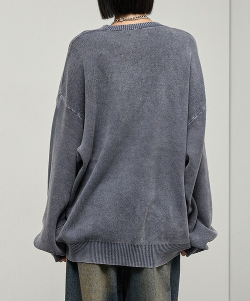 Alfred Alex(アルフレッドアレックス)の「【Alfred Alex】Sweat-Like Vintage Washed Knit / ヴィンテージ加工 スノーウォッシュ スウェットライクニット(ニット/セーター・メンズ・ブラック/ダークネイビー/グレー/プラム・M/L)」の20枚目の写真