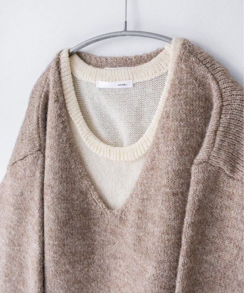 on:nue（オンニュ）の「【on:nue】[2点セット] Vネックレイヤード起毛ニット /26-27 AW COLLECTION（ニット/セーター・レディース・ベージュ/アイボリー/グレー・FREE）」の21枚目の写真