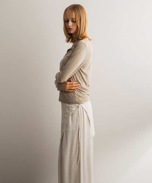 SERENO(セレーノ)の「レイヤードデザイン ワイドパンツ(その他パンツ・レディース・グレー/ベージュ/ブラウン・ONE SIZE)」の8枚目の写真
