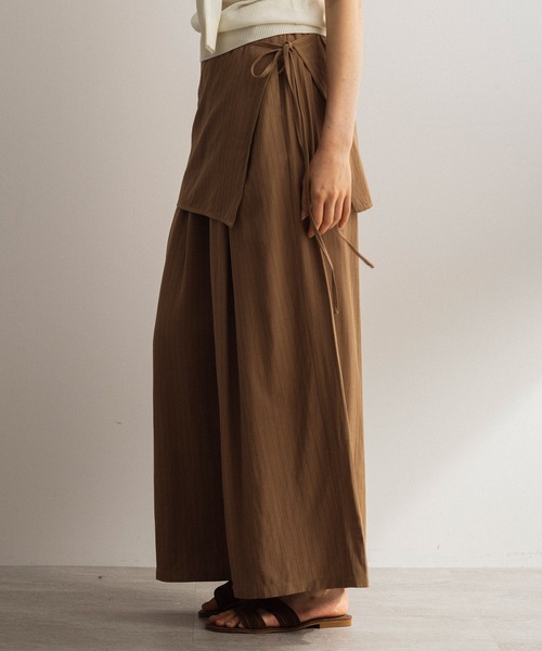SERENO(セレーノ)の「レイヤードデザイン ワイドパンツ(その他パンツ・レディース・グレー/ベージュ/ブラウン・ONE SIZE)」の10枚目の写真