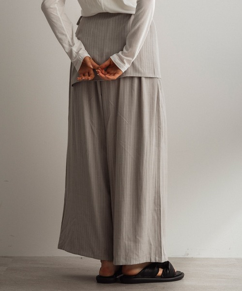 SERENO(セレーノ)の「レイヤードデザイン ワイドパンツ(その他パンツ・レディース・グレー/ベージュ/ブラウン・ONE SIZE)」の20枚目の写真