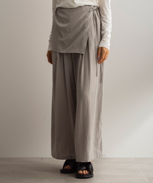 SERENO(セレーノ)の「レイヤードデザイン ワイドパンツ(その他パンツ・レディース・グレー/ベージュ/ブラウン・ONE SIZE)」の21枚目の写真