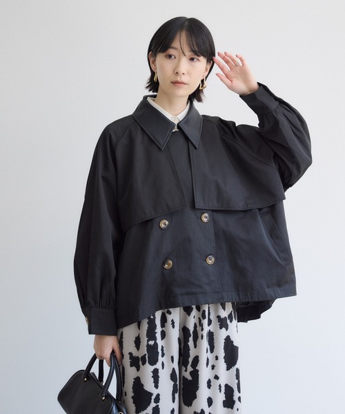 Paradise Picnic(パラダイスピクニック)の「異素材衿ショートトレンチコート(トレンチコート・レディース・アイボリー/ブラウン/ブラック・FREE)」の8枚目の写真