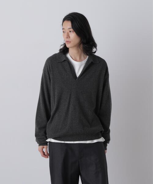 YLEVE(イレーヴ)の「YLEVE / CASHMERE KNIT SKIPPER PULLOVER(ニット/セーター・メンズ・グレー系その他3/ネイビー・4)」の2枚目の写真