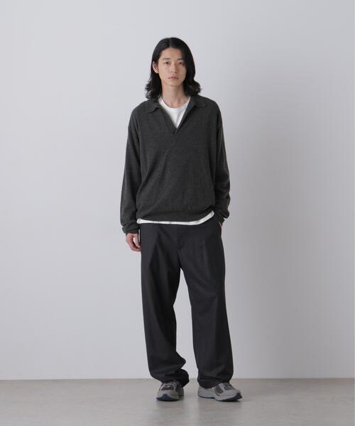 YLEVE(イレーヴ)の「YLEVE / CASHMERE KNIT SKIPPER PULLOVER(ニット/セーター・メンズ・グレー系その他3/ネイビー・4)」の3枚目の写真