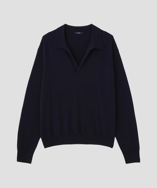 YLEVE(イレーヴ)の「YLEVE / CASHMERE KNIT SKIPPER PULLOVER(ニット/セーター・メンズ・グレー系その他3/ネイビー・4)」の7枚目の写真