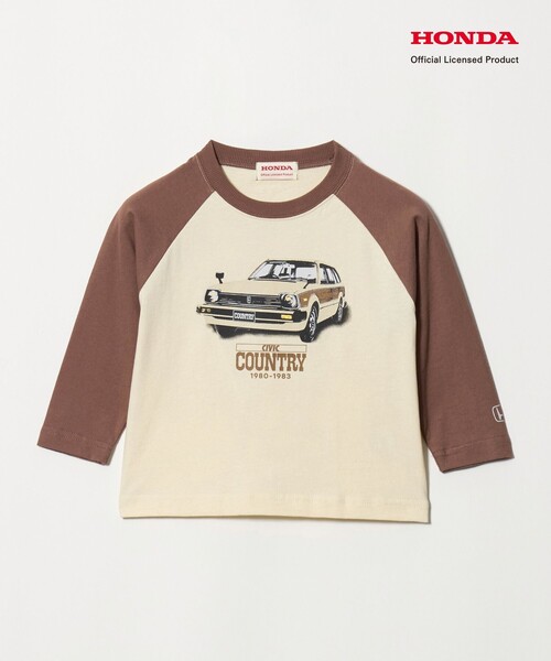 green label relaxing(グリーンレーベルリラクシング)の「【別注】<URBAMENT>Honda ラグラン Tシャツ / キッズ 100cm-130cm(Tシャツ/カットソー・キッズ・ダークグレー/ケリーグリーン/ブラウン系・110cm/100cm/120cm/130cm)」の3枚目の写真