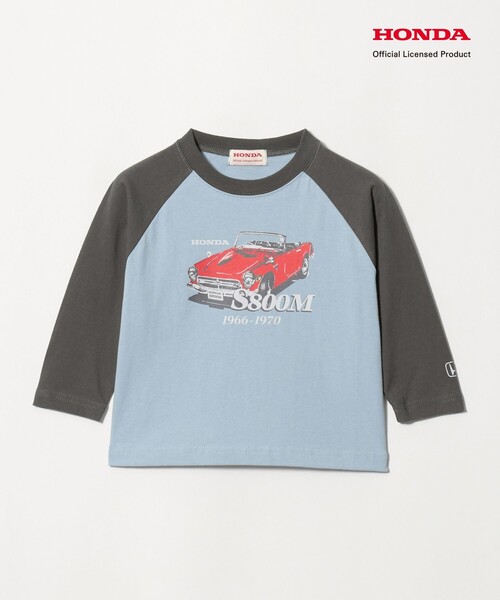 green label relaxing(グリーンレーベルリラクシング)の「【別注】<URBAMENT>Honda ラグラン Tシャツ / キッズ 100cm-130cm(Tシャツ/カットソー・キッズ・ダークグレー/ケリーグリーン/ブラウン系・110cm/100cm/120cm/130cm)」の2枚目の写真