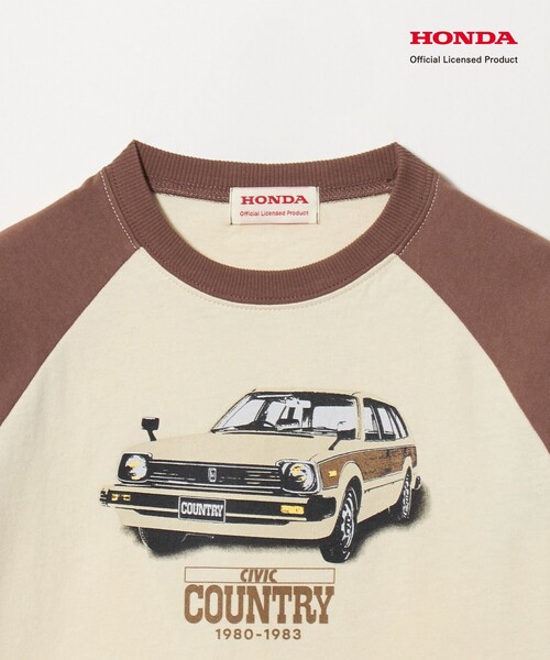 green label relaxing(グリーンレーベルリラクシング)の「【別注】<URBAMENT>Honda ラグラン Tシャツ / キッズ 100cm-130cm(Tシャツ/カットソー・キッズ・ダークグレー/ケリーグリーン/ブラウン系・110cm/100cm/120cm/130cm)」の4枚目の写真