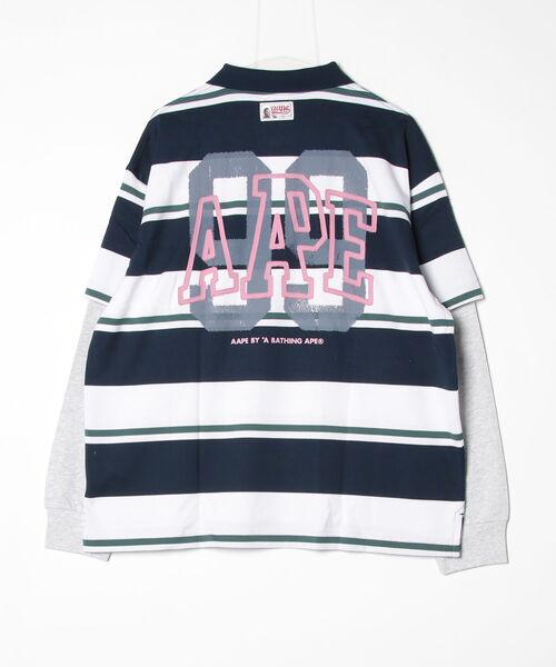 AAPE BY A BATHING APE（エーエイプバイアベイシングエイプ）の「AAPE LAYERED LONG SLEEVE POLO（ポロシャツ・メンズ・ブルー系その他3・LARGE/MEDIUM）」の3枚目の写真