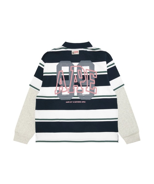 AAPE BY A BATHING APE（エーエイプバイアベイシングエイプ）の「AAPE LAYERED LONG SLEEVE POLO（ポロシャツ・メンズ・ブルー系その他3・LARGE/MEDIUM）」の4枚目の写真