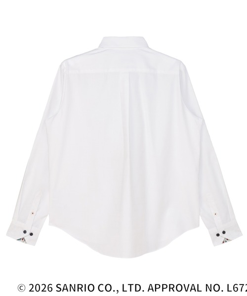 TOKYO SHIRTS(トウキョウシャツ)の「【HELLO KITTY×TOKYO SHIRTS】 形態安定ノンアイロン ワイド 長袖ビジネスワイシャツ(ビジネスシャツ・レディース・ホワイト・LL/L/M)」の2枚目の写真
