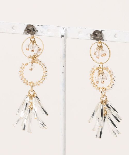 tone(トーン)の「【kanade】フープタッセルピアス(MA)(ピアス(両耳用)・レディース・ブラック/クリア・FREE)」の12枚目の写真