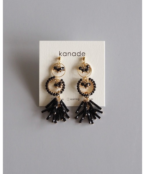 tone(トーン)の「【kanade】フープタッセルピアス(MA)(ピアス(両耳用)・レディース・ブラック/クリア・FREE)」の7枚目の写真