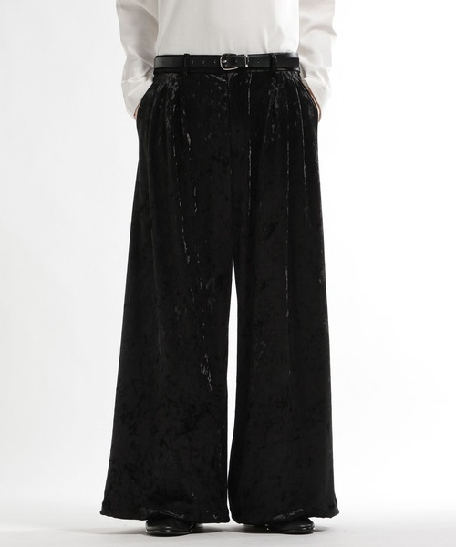 HARE(ハレ)の「DABOルーズベロアワイドパンツ(HARE)(その他パンツ・メンズ・グレー/ブラック/レッド・SMALL/MEDIUM)」の1枚目の写真