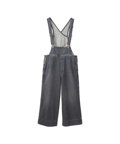 HYSTERIC GLAMOUR(ヒステリックグラマー)の「アンクルレングスデニムオーバーオール(つなぎ/オールインワン・レディース・ブラック/ライトインディゴブルー・SMALL/MEDIUM)」の2枚目の写真