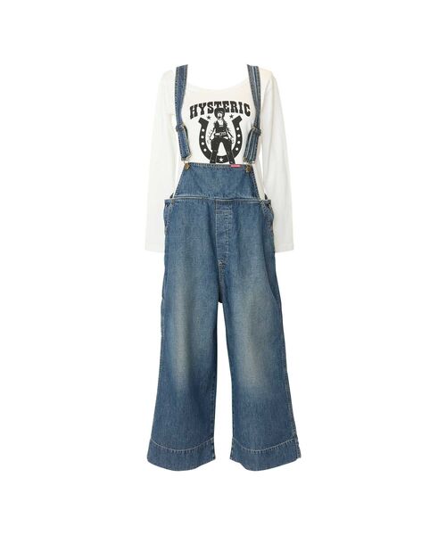 HYSTERIC GLAMOUR(ヒステリックグラマー)の「アンクルレングスデニムオーバーオール(つなぎ/オールインワン・レディース・ブラック/ライトインディゴブルー・SMALL/MEDIUM)」の11枚目の写真