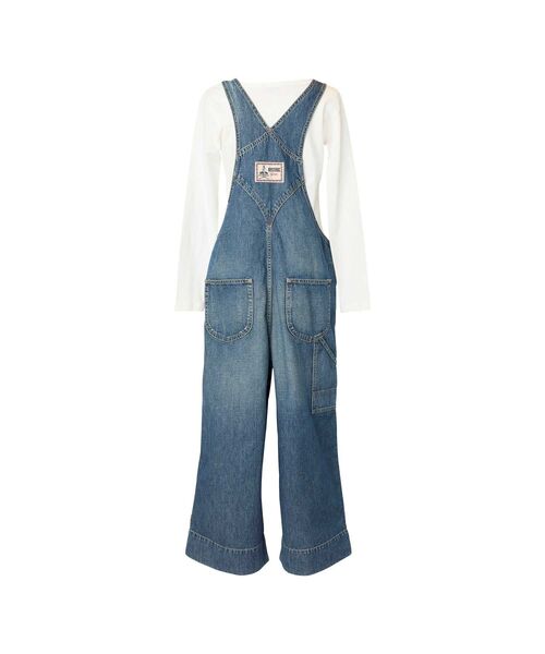 HYSTERIC GLAMOUR(ヒステリックグラマー)の「アンクルレングスデニムオーバーオール(つなぎ/オールインワン・レディース・ブラック/ライトインディゴブルー・SMALL/MEDIUM)」の3枚目の写真