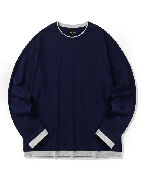 Viva La Vida(ヴィヴァ ラ ヴィダ)の「配色トリミング ロングスリーブ Tシャツ(Tシャツ/カットソー・メンズ・チャコールグレー/ブラック/ネイビー/チャコール/バーガンディー・MEDIUM/LARGE)」の8枚目の写真